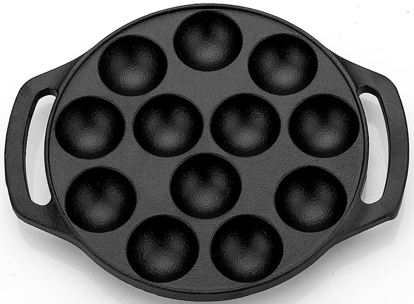  PG COUTURE Pre-Seasoned Cast Iron Paniyaram Pan