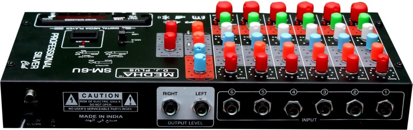 Mixer de Som, DJ Mixer 6 Canais DSP Liga de Alumínio Botão Separado  100-240V para Cantar (plugue da ue)