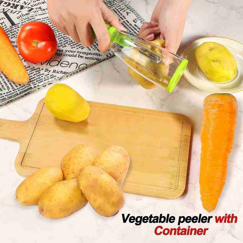 1pc Multifunctional Storage Peeler With Container For Peeling And