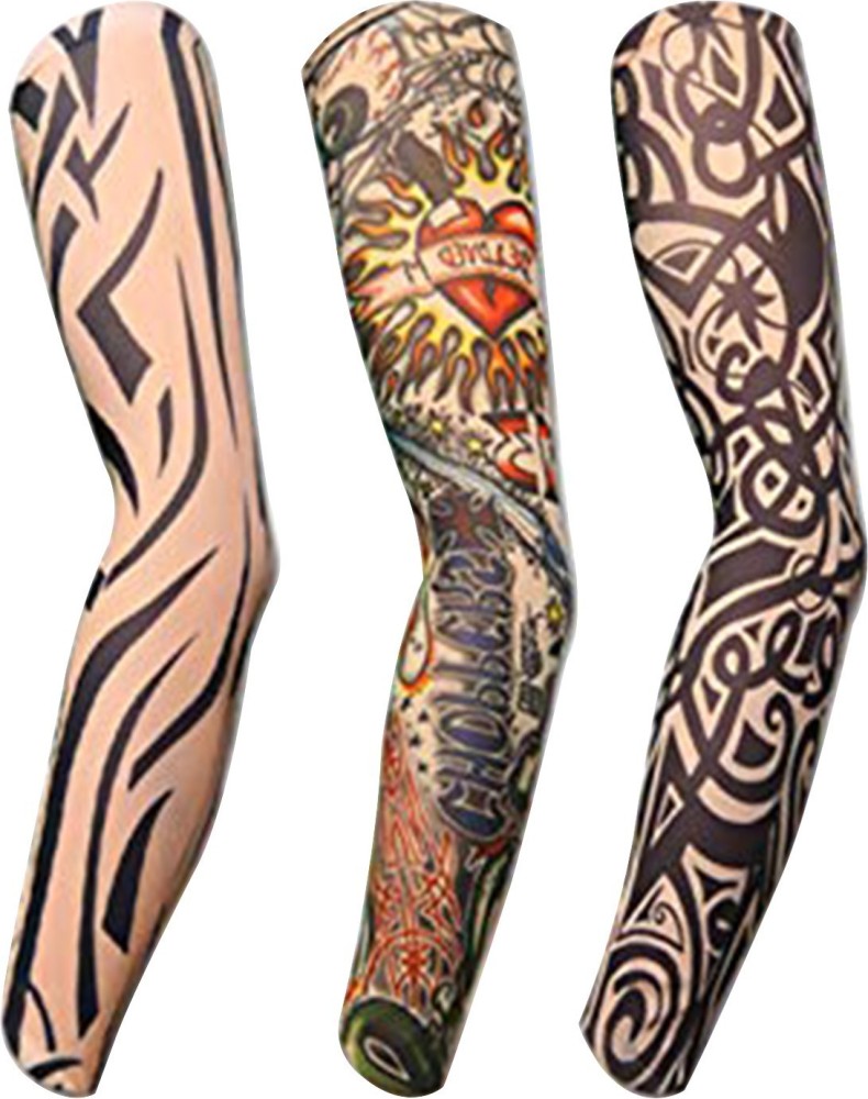 FOXSTON Sun and Dust Protection Arm Printed Tattoo Sleeves for Men and  Women Multicolur12 Pair