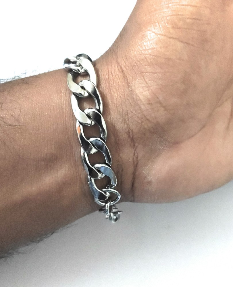 Mens Sterling Silver Large Link Cable Chain Bracelet  Etsy  Chain bracelet  Sterling silver mens Silver chain bracelet