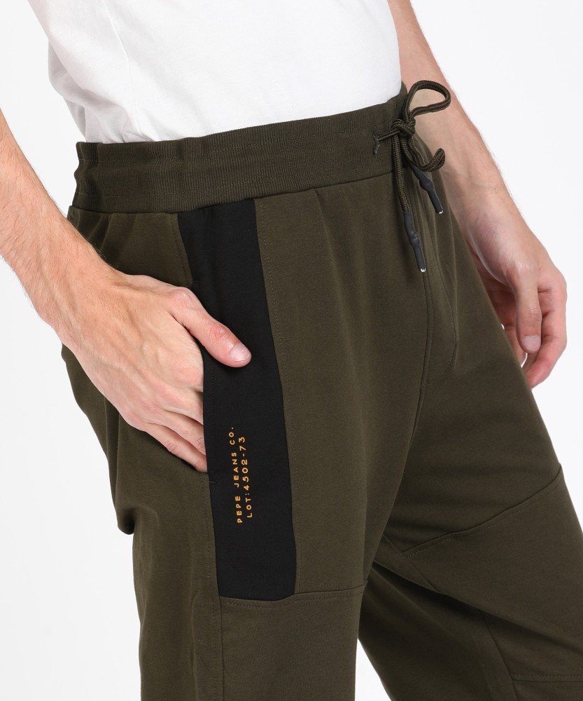 Buy Pepe Jeans BEN Khaki Slim Fit Drawstring Trousers for Mens Online   Tata CLiQ