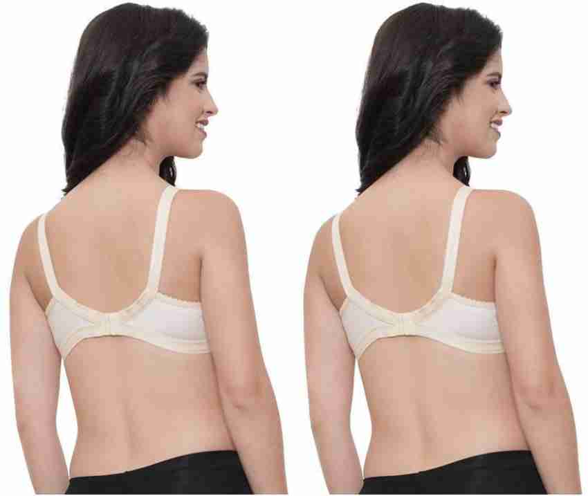 Buy FEMULA Crossbust Non Padded Regular Cotton Bra (Beige) 38D