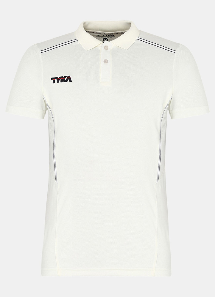 TYKA Sports Men Polo Neck White T-Shirt 