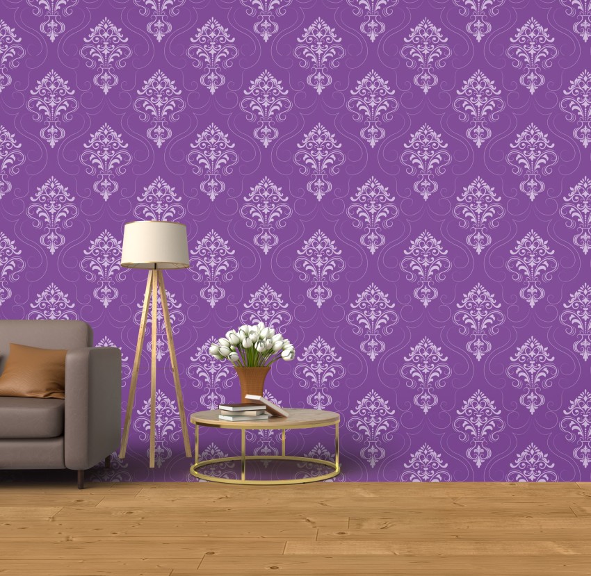 Damask Purple Indian Pattern Wallpaper  Myindianthings