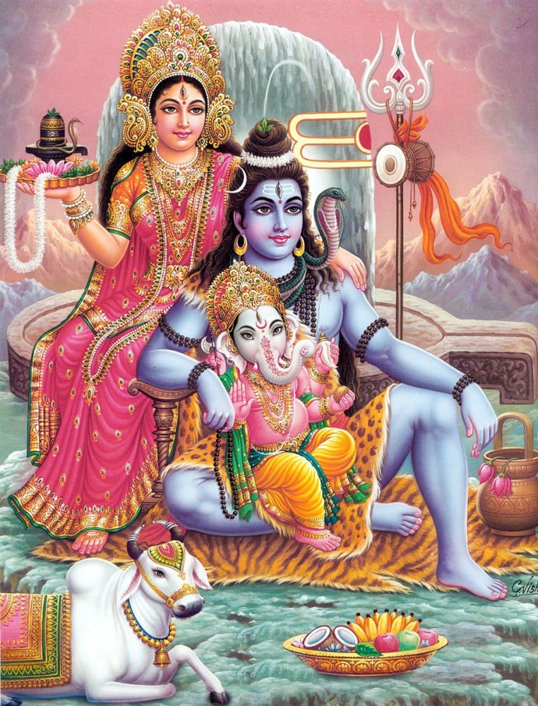 Buy ArtX Multicolor God Shiva Parvati Ganesh Ji Photo Frame For Wall Art  10.0 x 13.0 Online at Best Prices in India - JioMart.