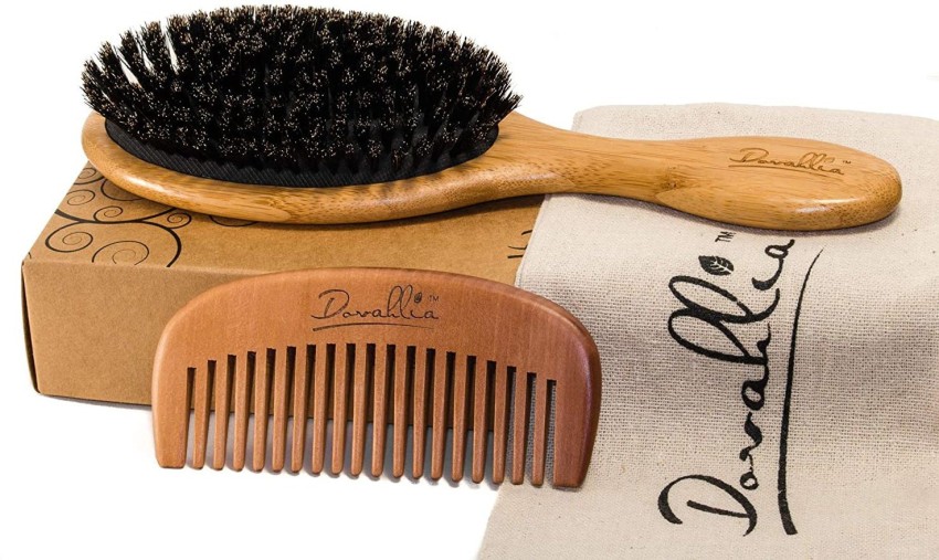 Wooden Hair Brush Combo for Hair Styling  Detangling Pack of 2  Tora  Creations