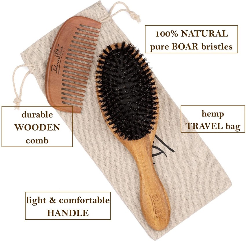 Buy GranNaturals Detangling Wooden Bristle Paddle Hair Brush  Length  1025 Width 35 Online at Low Prices in India  Amazonin