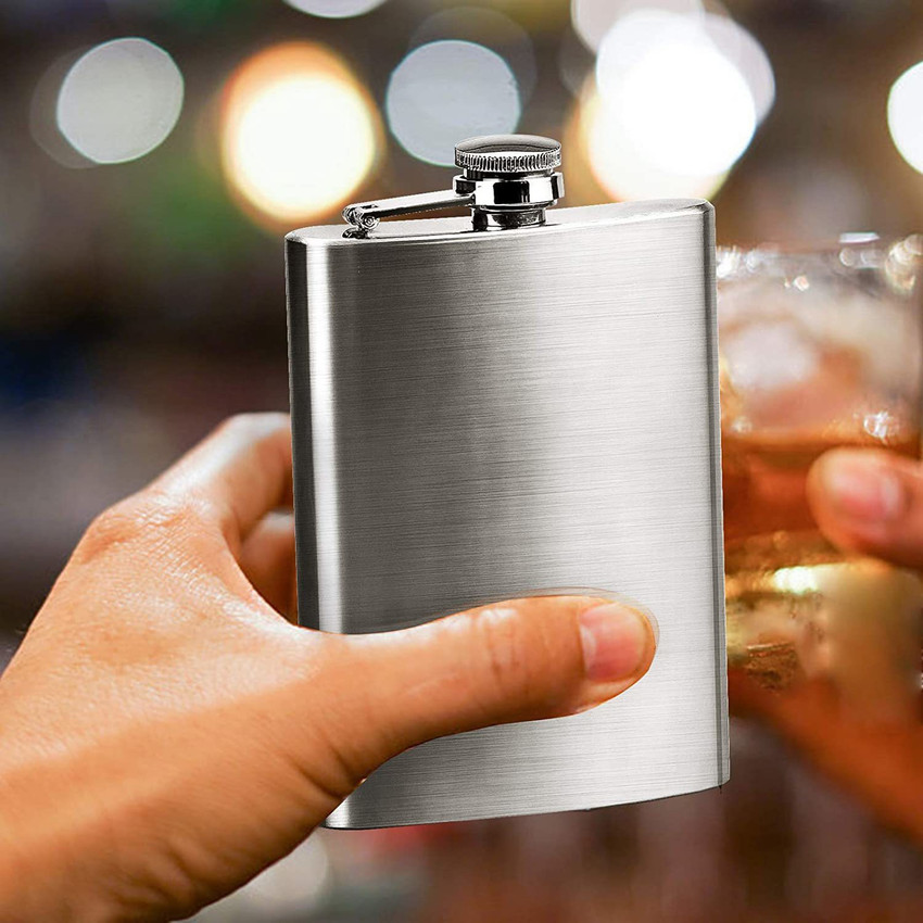 JMALL PIA INTERNATIONAL 8oz Stainless Steel Hip Flask For