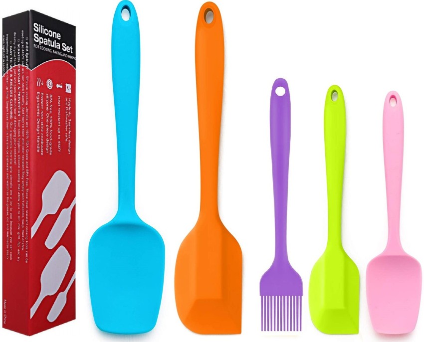 Silicone Spatula Kitchen Nonstick Cookware Set BPA Free (Multicolor)