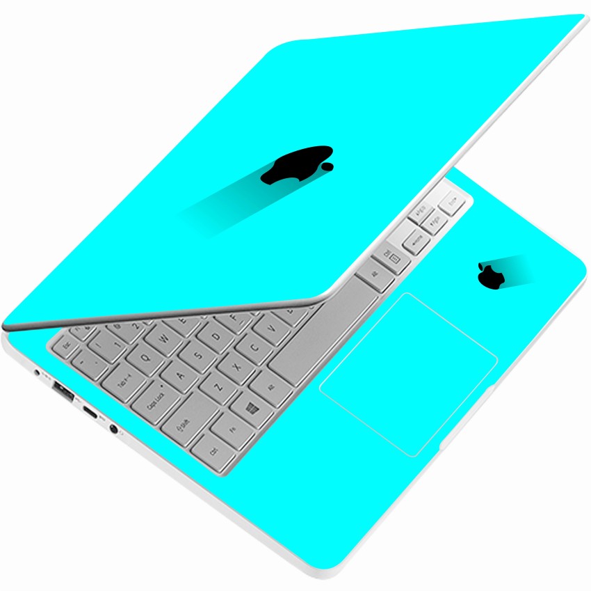 Techfit Full Body Laptop Skin Sticker Upto 15 Inches - Black Apple Shadow  On Cyan Stretched Vinyl Laptop Decal 15.6 Price In India - Buy Techfit Full  Body Laptop Skin Sticker Upto