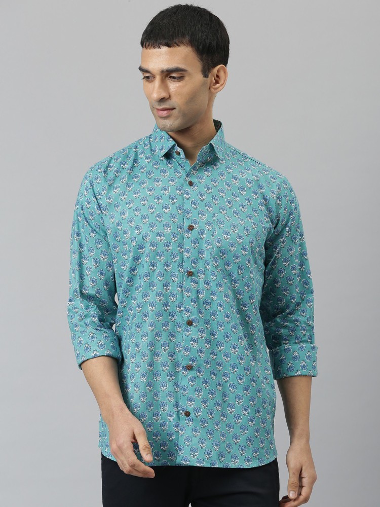 Millennial Men Men Printed Casual Blue Shirt