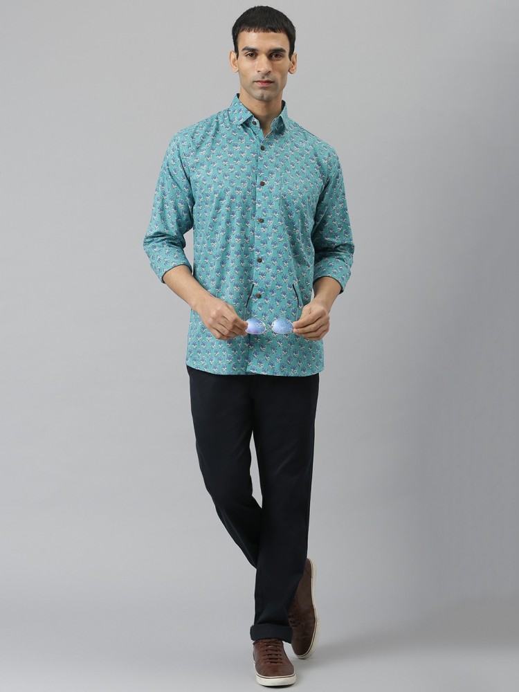 Millennial Men Men Printed Casual Blue Shirt