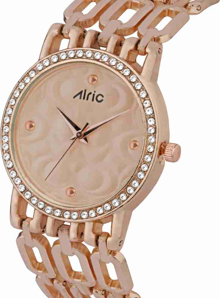 ALRIC Girls Watches Girls Watch Diamond Studded Rose Gold Analog
