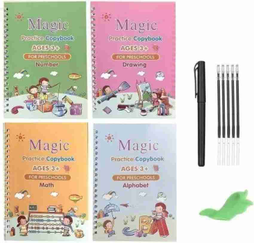 Buy Magic Book For Kids Sank Magic Practice Copybook For Kids Books  Calligraphy Books For Kids Magical Book For Kids Writing Magical Drawing  Book Pack 4 - Lowest price in India