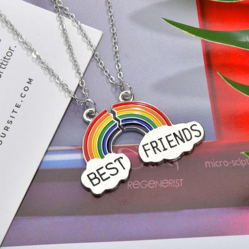 Best Friends Rainbow Charms Couple Alloy Pendant For Jewelry