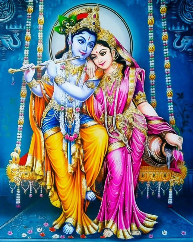 Love Of Radha Krishna Multicolour Photo Paper Print Poster ...