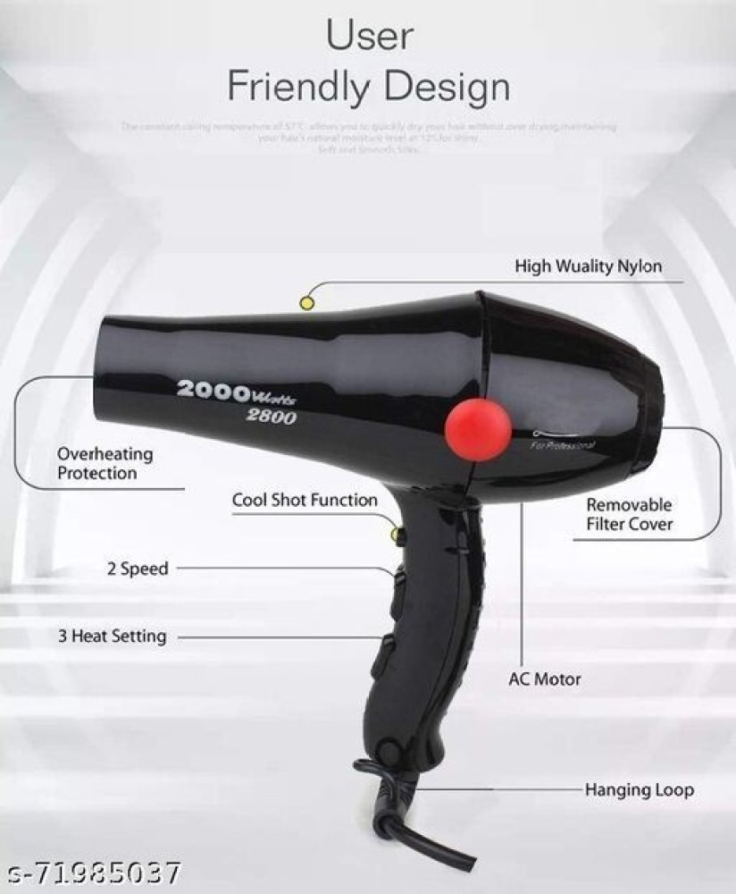 Free Shipping Professional 2000W Hair Dryer CHAOBA 2800 HAIR DRYER BLACK  COLOUR