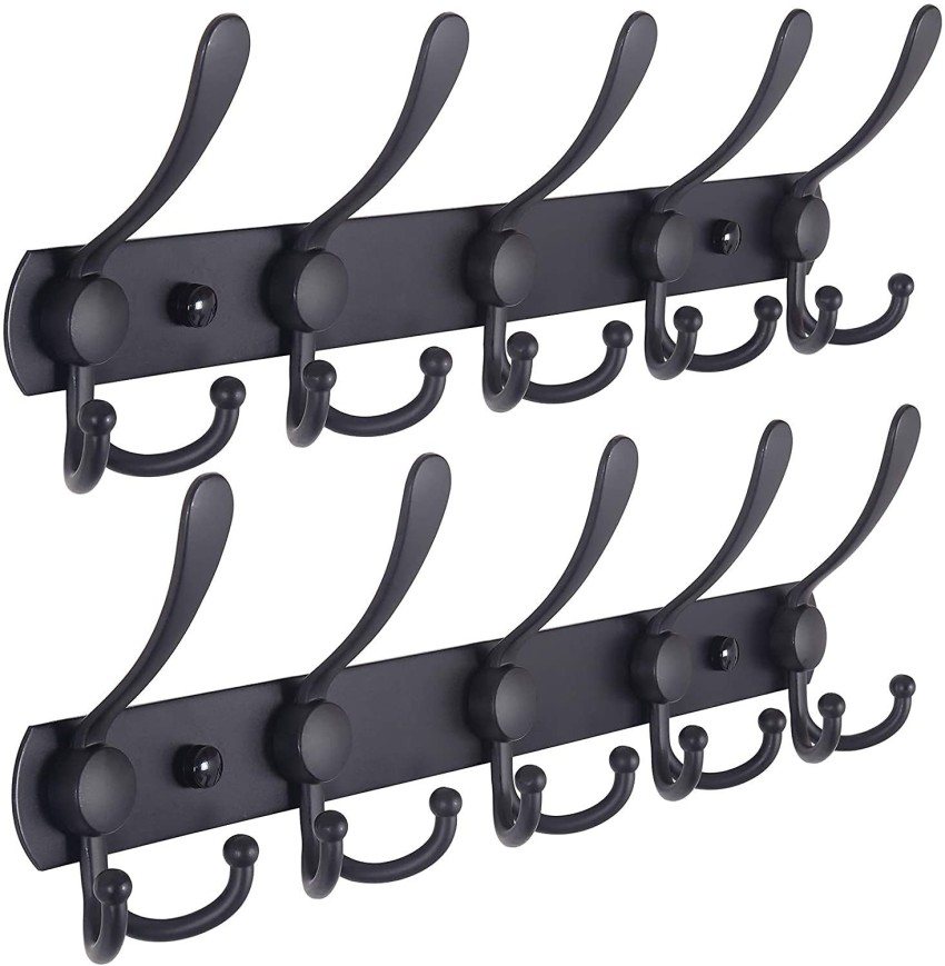 Over The Door Hook: Door Hanger Hook Rack With 5 Tri Hooks For