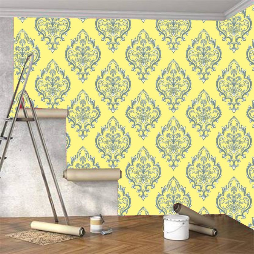 CATHERINE LANSFIELD GREY OCHRE YELLOW CANTERBURY FLORAL QUALITY WALLPAPER  165502