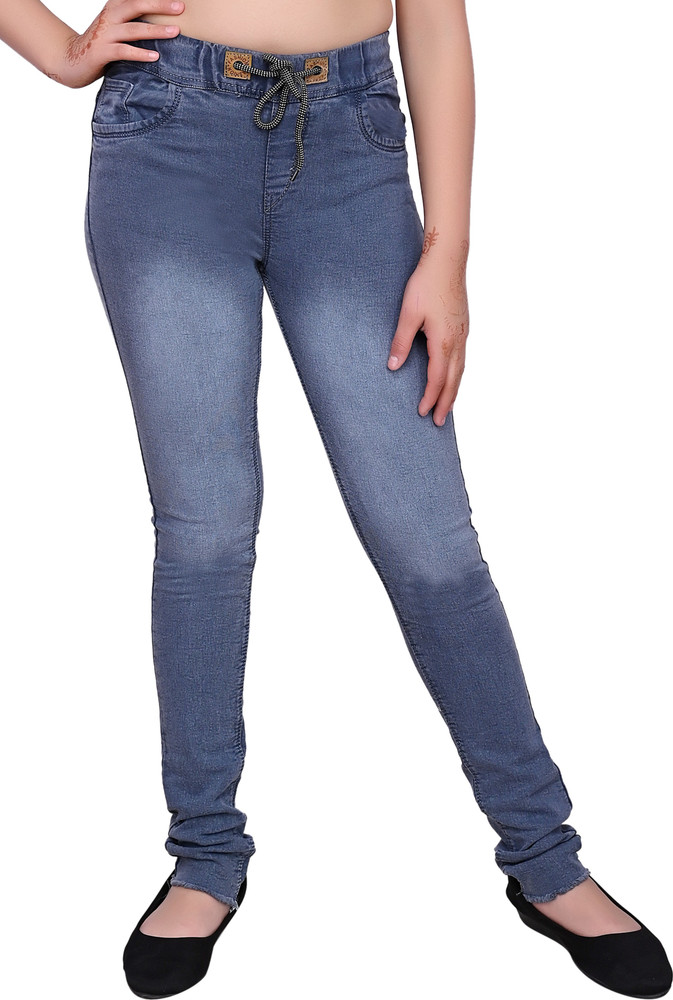 OXYDENIM Jogger Fit Girls Grey Jeans 
