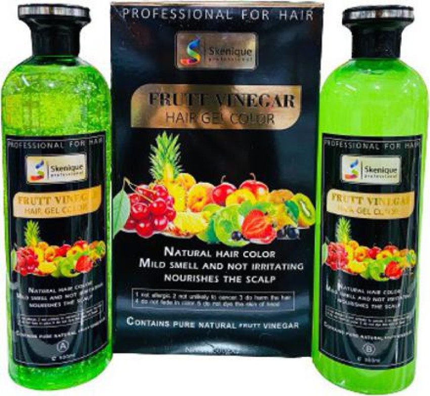 Buy BEAUTE BLANC Fruit Vinegar Hair Gel Color Dye for Men  Women 30ml x  11 10  1 Free Pouch BLACK Online at Low Prices in India  Amazonin