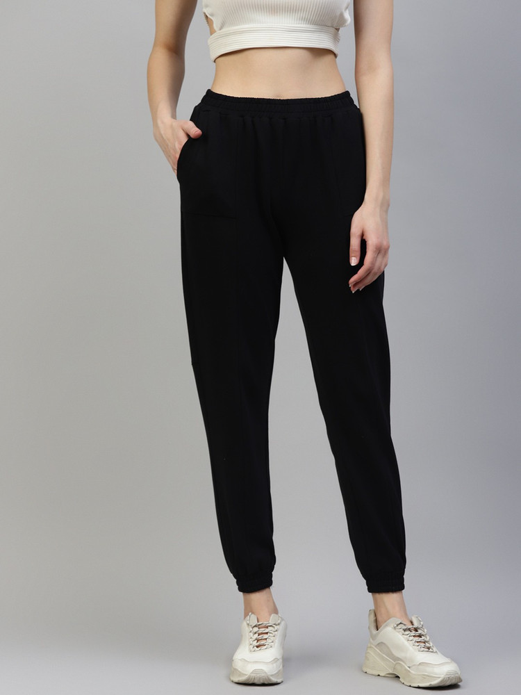 LAABHA Solid Women Black Track Pants 