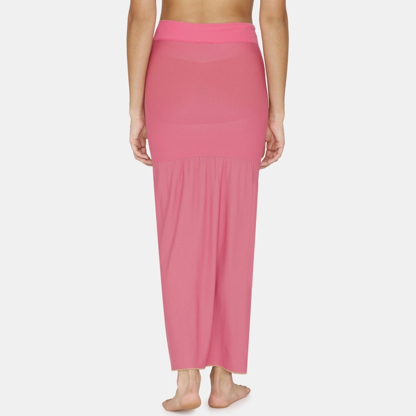 ZIVAME ZI3140-Pink Flame N Roebuk Nylon Blend Petticoat Price in