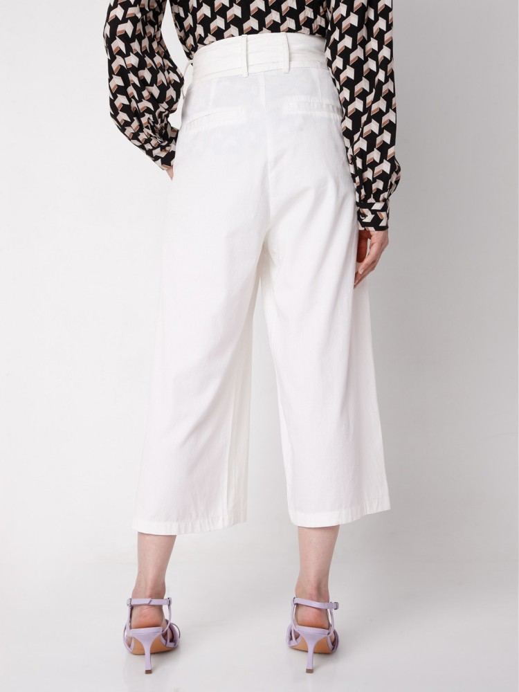 Buy White High Rise Printed CoOrd Pants For Women Online in India   VeroModa