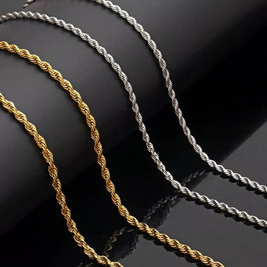 Impressive Stylish Double Curb Micro Men & Boys Gold-Plated Chain