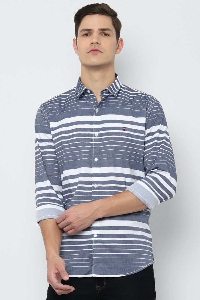 LOUIS PHILIPPE Men Striped Casual Blue Shirt - Buy LOUIS PHILIPPE