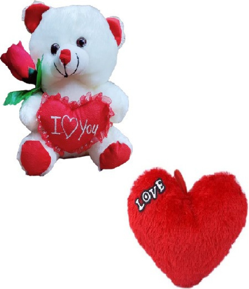 kashish trading company Soft toy white love rose with dil set of ...