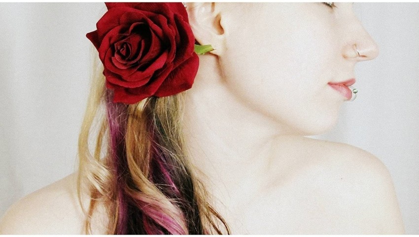 Ekan Artificial Velvet Rose Flower Hair Clip And Pin Brooch For Women Juda  Maker Head Bride Women Rose Flower Hair Accessories Hair Clip Set Of 2 Pcs  White  Amazonin Jewellery