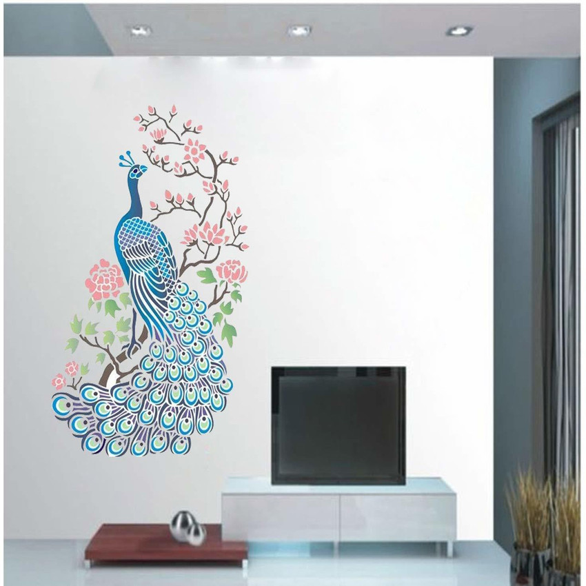 Peacock Wall Stencil