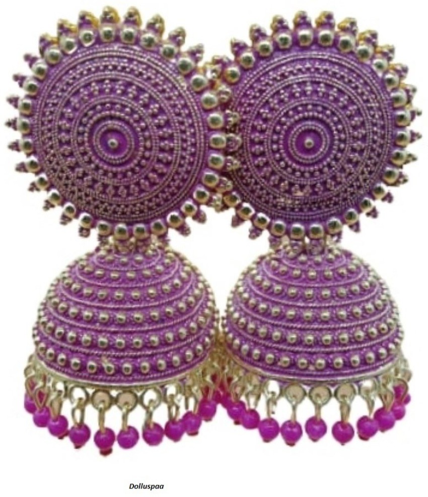 BeAbhika Earrings  Buy BeAbhika Purple Kundan Paradise Earrings Online   Nykaa Fashion