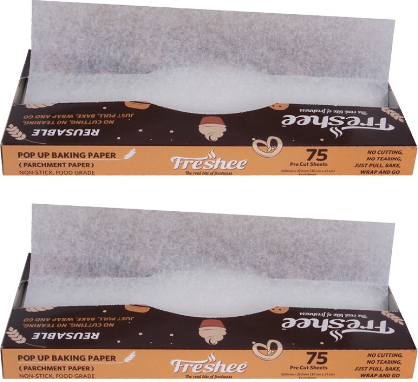 Freshee Pop Up Baking Paper 75 Pre Cut Sheet Parchment Paper 27x30cm Food  Baking Wrap Parchment Paper Price in India - Buy Freshee Pop Up Baking Paper  75 Pre Cut Sheet Parchment