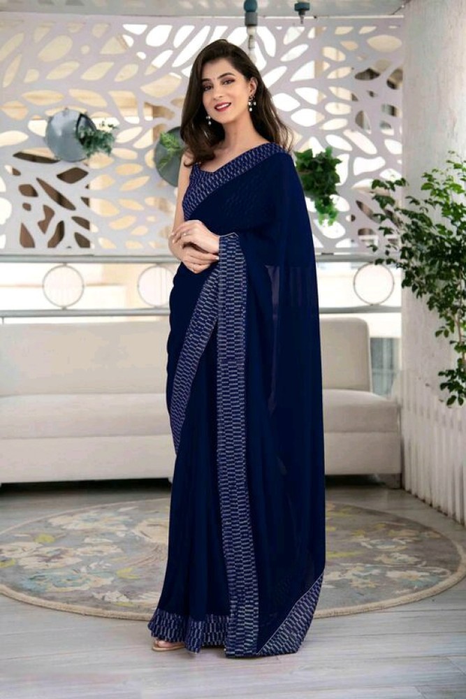 GLOWING SKY COLOUR STYLISH LOOKING SATIN SILK SAREE | Saree wearing styles,  Indian fashion saree, Indian sari dress