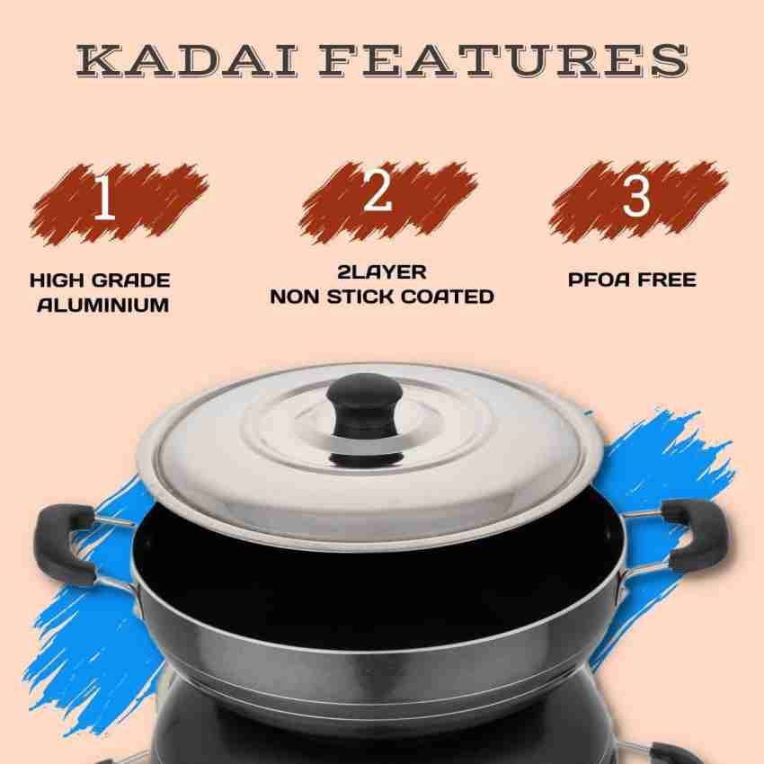 Shradha Trading Indian Kadai, Frying Pan,Aluminium Indian Kadai, Aluminium  Kadai, Size- 12 by Shradha Trading - Shop Online for Kitchen in the United  Arab Emirates