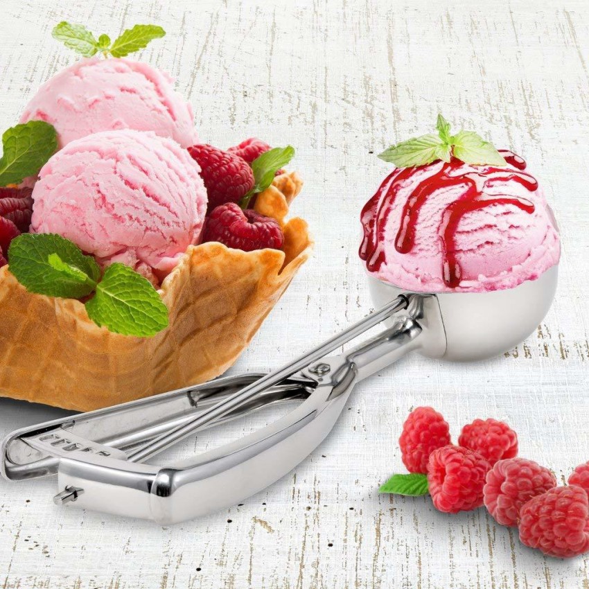 Ice Cream Scoop, Stainless Steel Ice Cream Scooper for Cookie Dough Gelato  Sorbet and Melon baller for Fruit Yogurt 