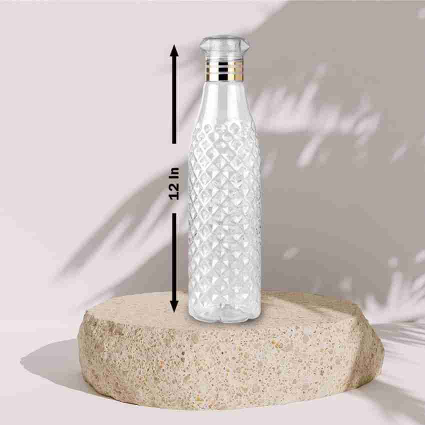 Crystal Clear Water Bottle Set of 6 1 litre, Plastic Fridge Water