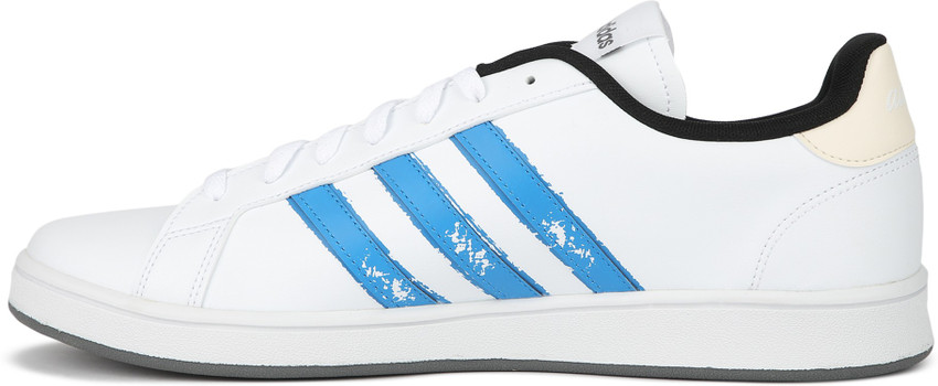 adidas grand court blue stripe