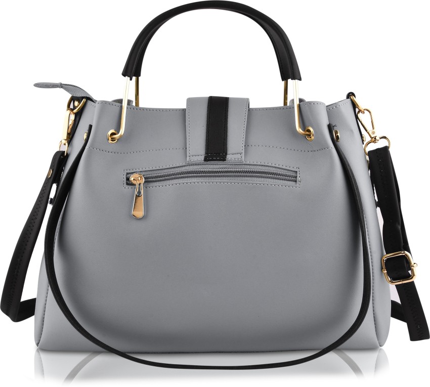 Leather Handbags - Grey