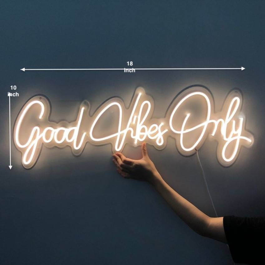 Good Vibes LED Neon Light Wall Art Aesthetics Hanging Neon Sign