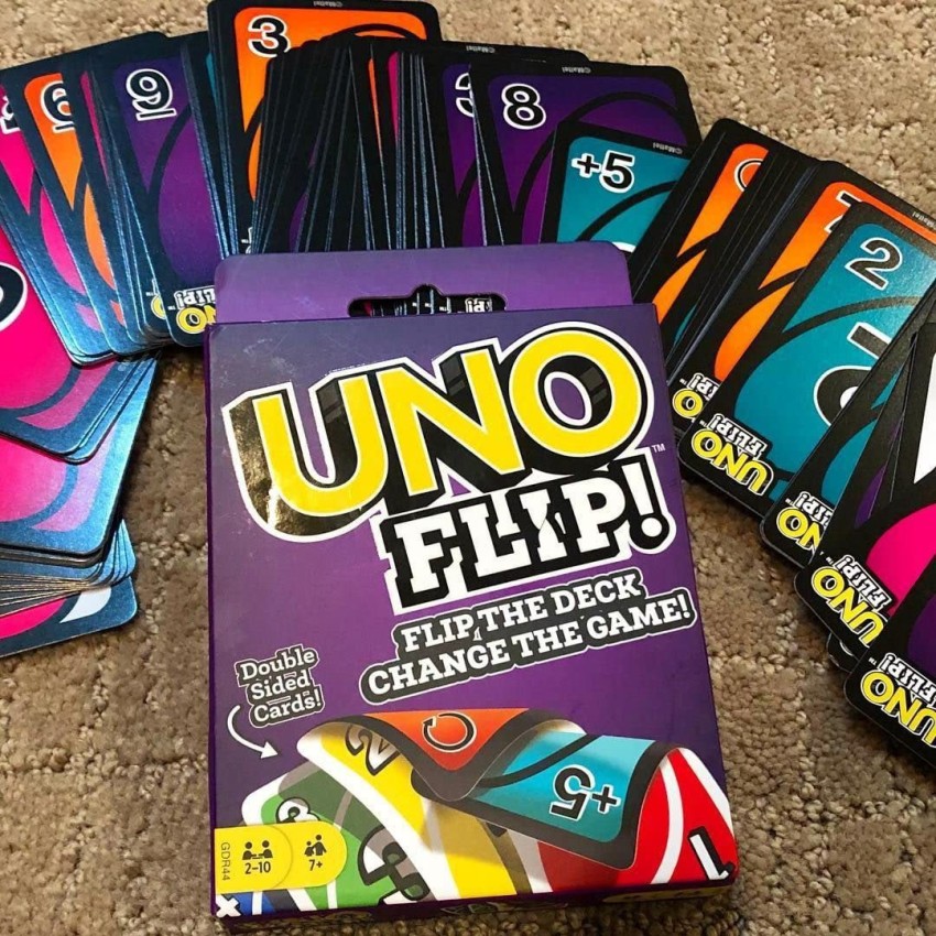 UNO Flip! Card Game for Kids, Adults & Family Night with Double-Sided  Cards, Light & Dark