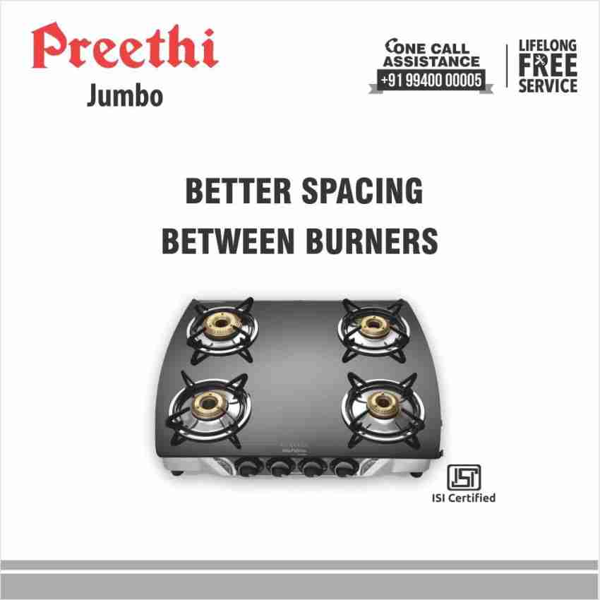 preethi blu flame jumbo 4 burner gas stove