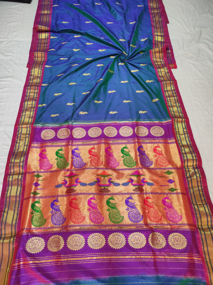 Buy Red-Black Handwoven Silk Paithani Saree Online at Jaypore.com