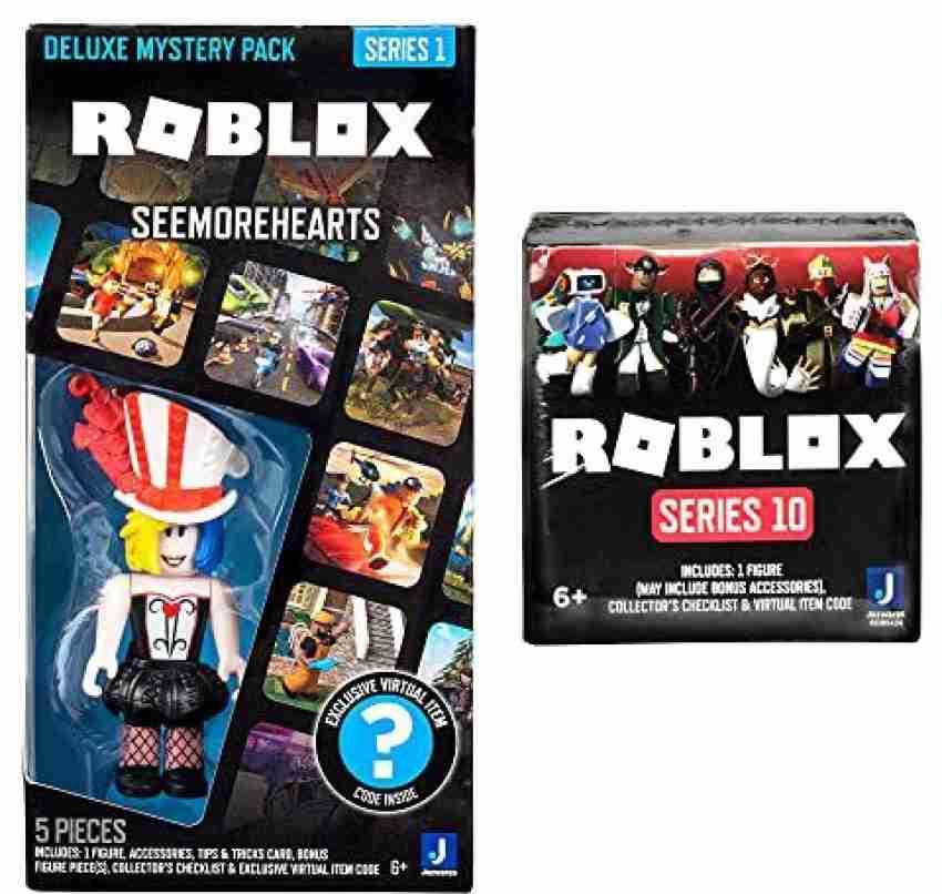 Roblox roblox action collection - tower heroes: kart kid deluxe mystery  figure pack + two mystery figure bundle [includes 3 exclusiv