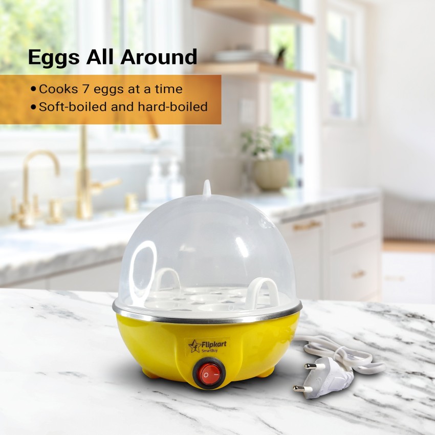 Electric Egg Cooker Boiler 7 Egg Steamer Non Stick Hard Boiled Auto-Off  Yellow