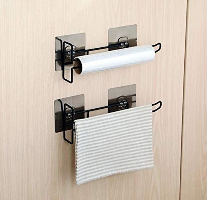 Single Adhesive No-drilling Paper Towel Holder, Kitchen Adhesive  No-drilling Cling Film Holder, Wall Mount Storage Organizer