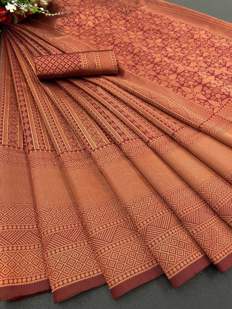 Buy Red Color Saree Sari With Stitched Blouse Ready to Wear Silk Online in  India - Etsy